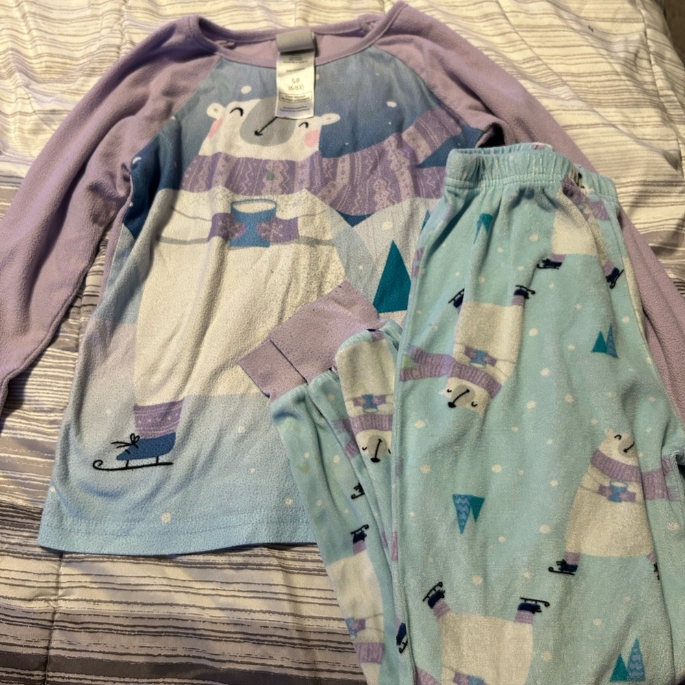 Carter's Polar Bear Pajama Set - Lavender and Light Blue